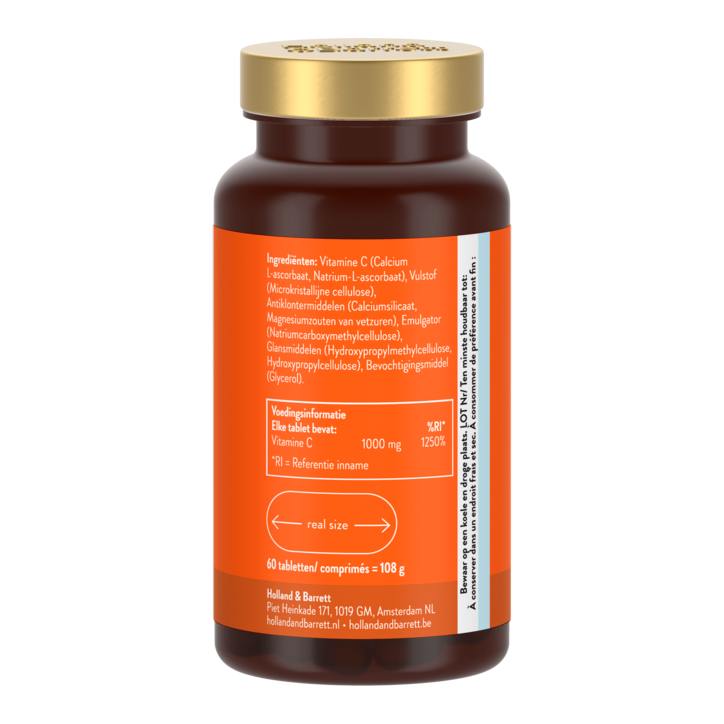 Holland & Barrett Vitamine C Gebufferd 1000mg - 60 tabletten-2