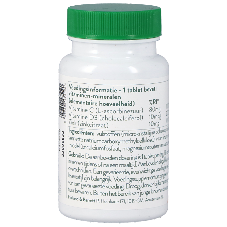 Holland & Barrett Vitamine C, D3 & Zink (120 Tabletten)