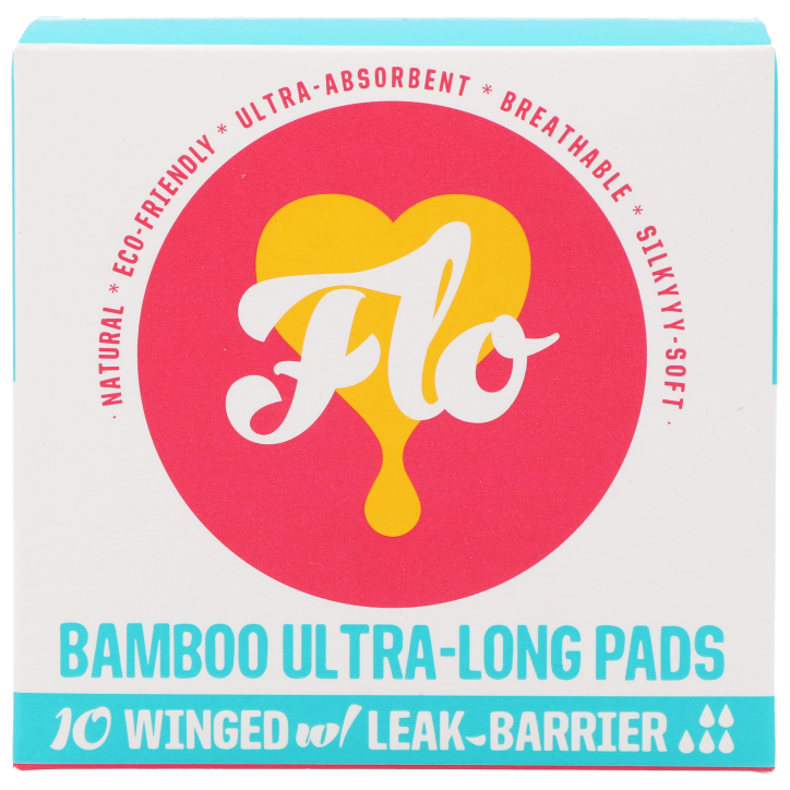 Flo Bamboo Ultra-Long Pads Winged - 10 stuks