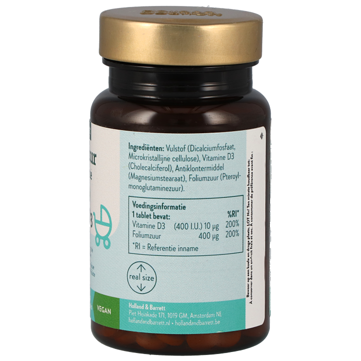 Holland & Barrett Foliumzuur 400mcg + Vitamine D3 - 90 tabletten-2