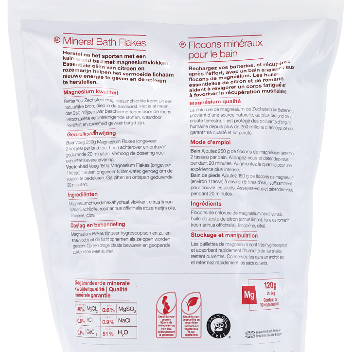 BetterYou Magnesium Muscle Mineral Bath Flakes - 1kg-3