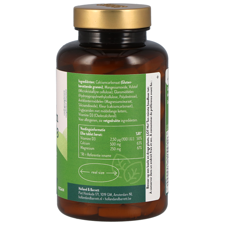Holland & Barrett Vegan Calcium, Magnesium + Vitamine D3 - 120 tabletten-2