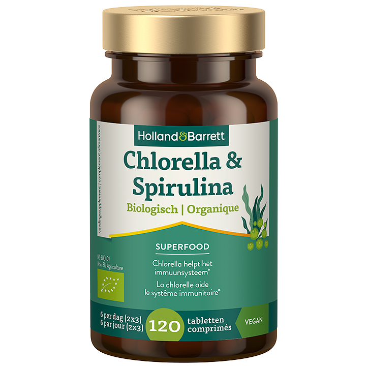Holland & Barrett Biologische Chlorella & Spirulina - 120 tabletten