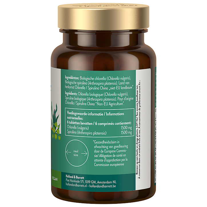 Holland & Barrett Biologische Chlorella & Spirulina - 120 tabletten