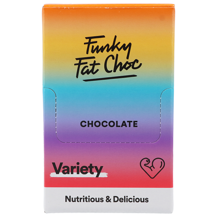 Funky Fat Foods Chocolate Bars Variety Box - 10 x 50 g-1