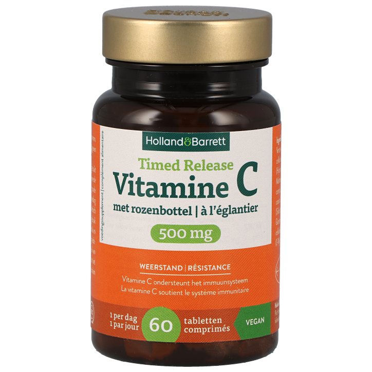 Holland & Barrett Timed Release Vitamine C 500mg met Rozenbottel - 60 tabletten-1