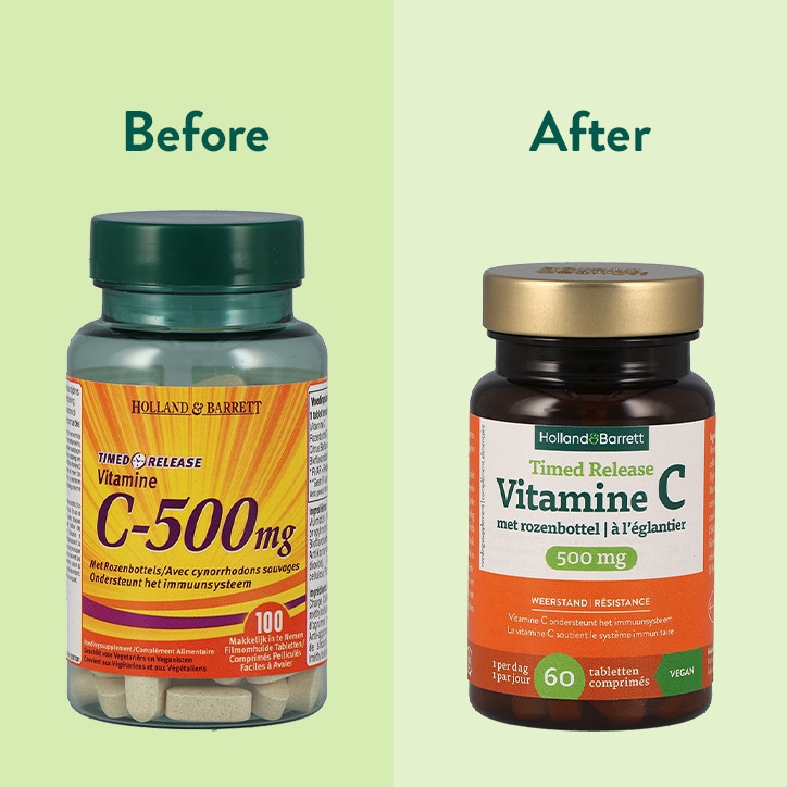 Holland & Barrett Timed Release Vitamine C 500mg met Rozenbottel - 60 tabletten-4