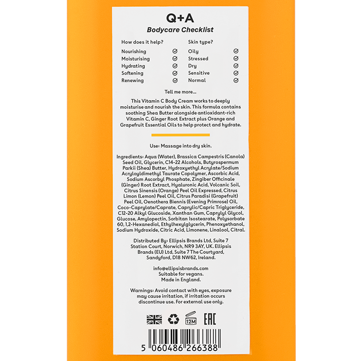 Q+A Vitamin C Body Cream - 250ml-4