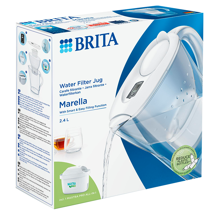BRITA Carafe Filtrante 'Marella' Blanche + 1 filtre MAXTRA PRO - 2.4l-1