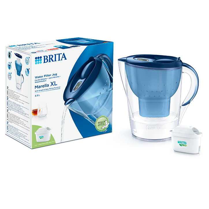 Brita Marella Filtre à eau pour carafe 2,4 L Bleu, Transparent