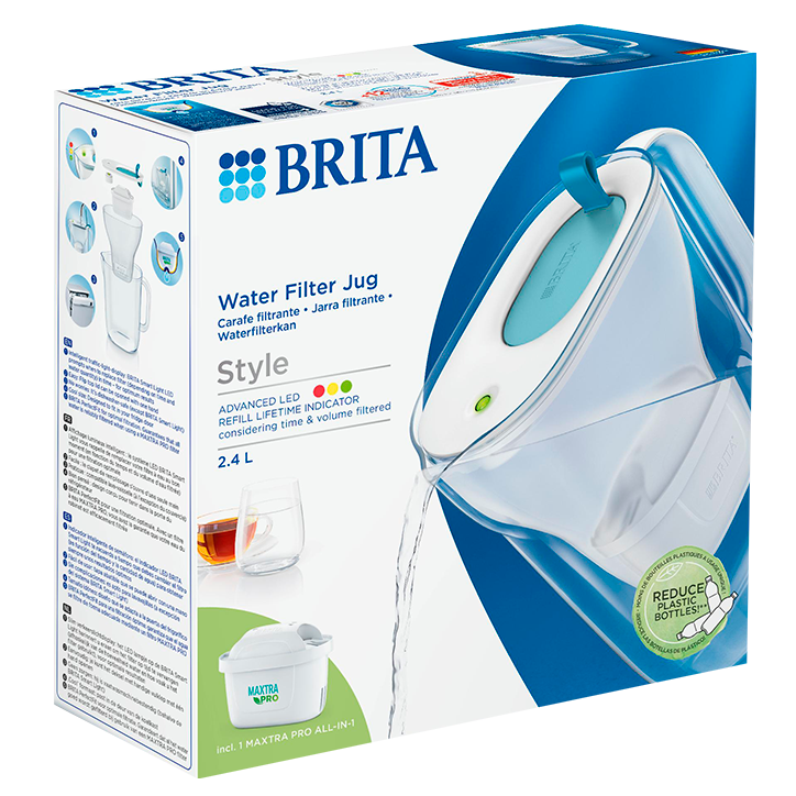 BRITA Carafe Filtrante 'Style' Bleue + 1 filtre MAXTRA PRO - 2.4l-1