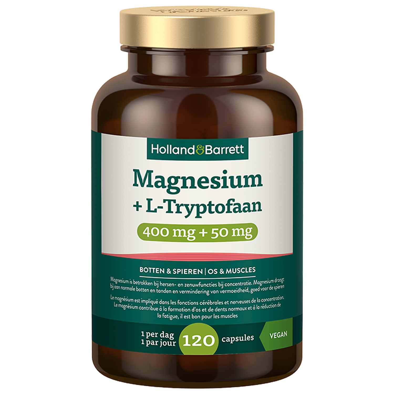 Magnesium + LTryptofaan + P5P 400mg + 50mg kopen bij Holland & Barrett