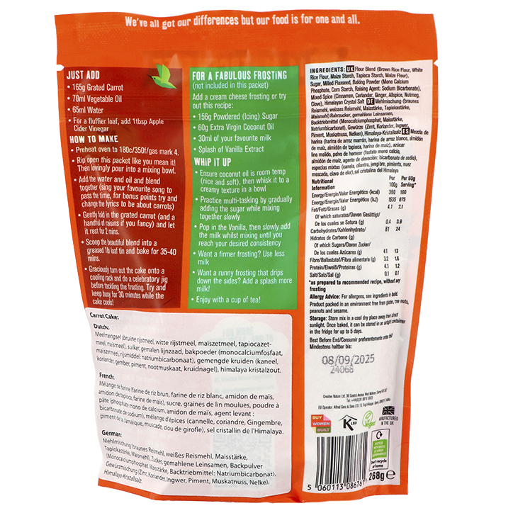 Creative Nature Carrot Cake Loaf Mix - 268g-2