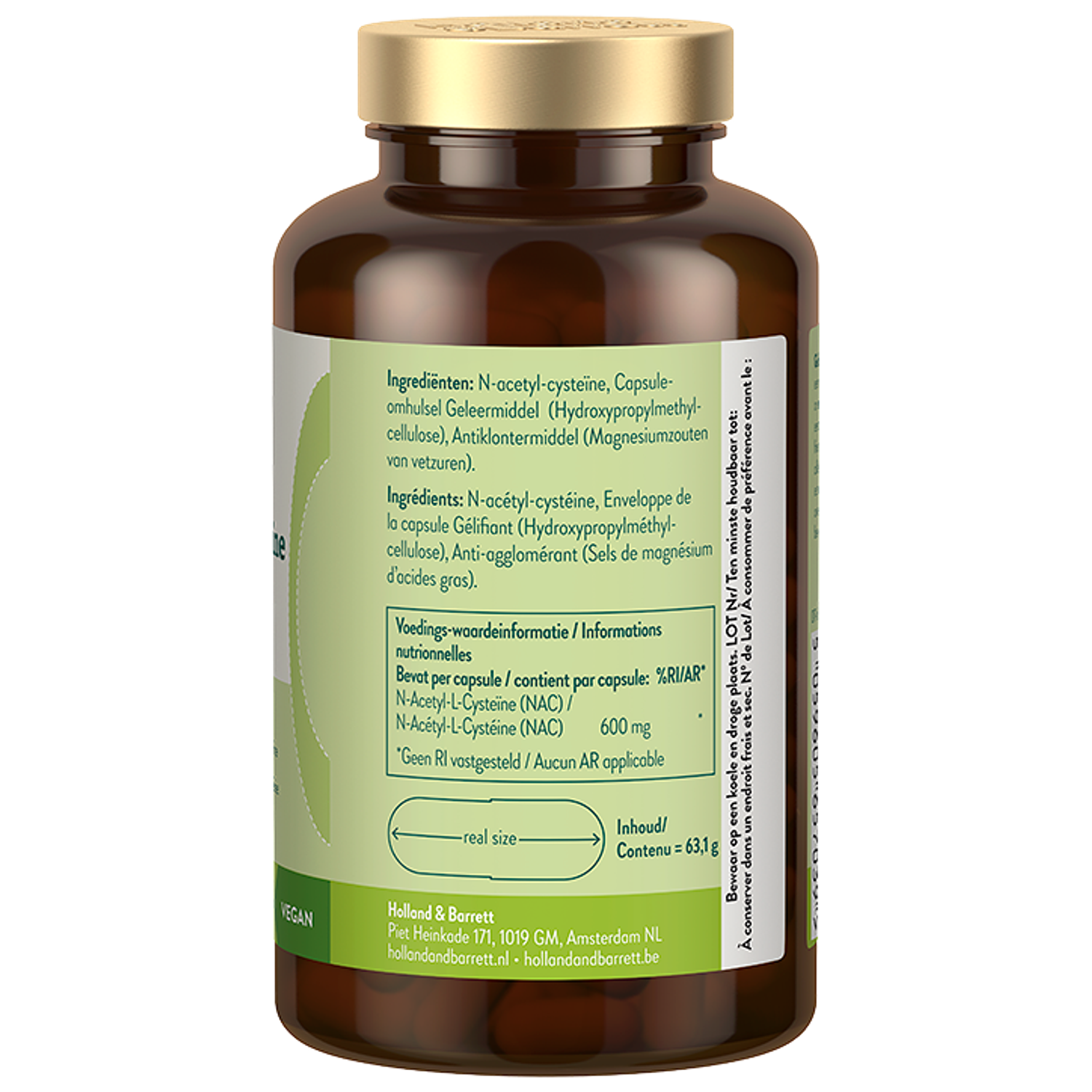 NAC NAcetylLCysteïne 600mg 90 capsules kopen bij Holland & Barrett