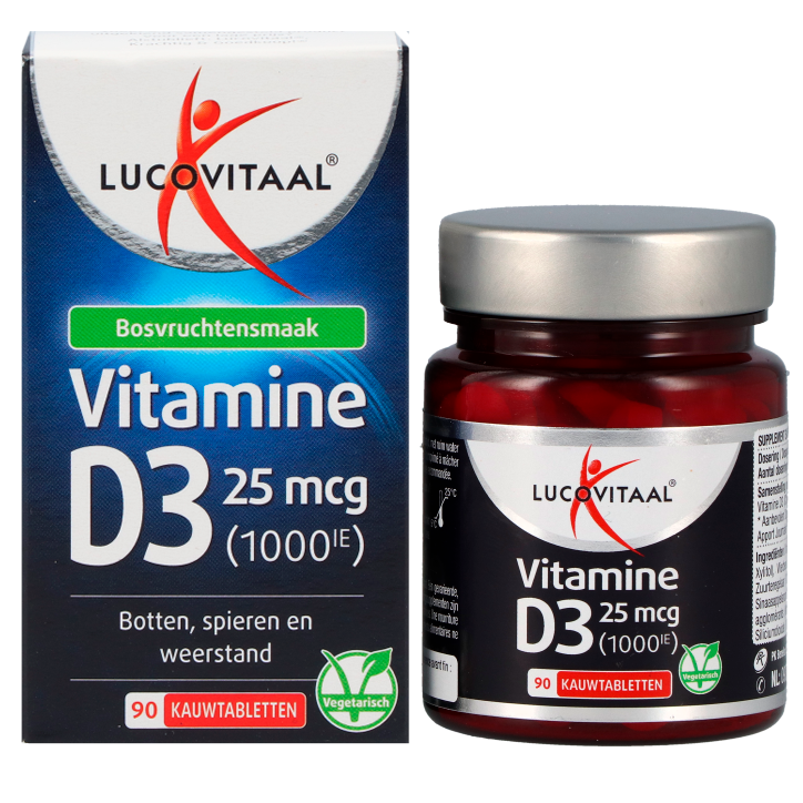 Lucovitaal Vitamine D3 25mcg Fruits des Bois - 90 comprimés à mâcher-2