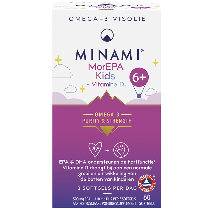 MINAMI Omega-3 MorEPA Kids + Vitamine D3 - 60 softgels