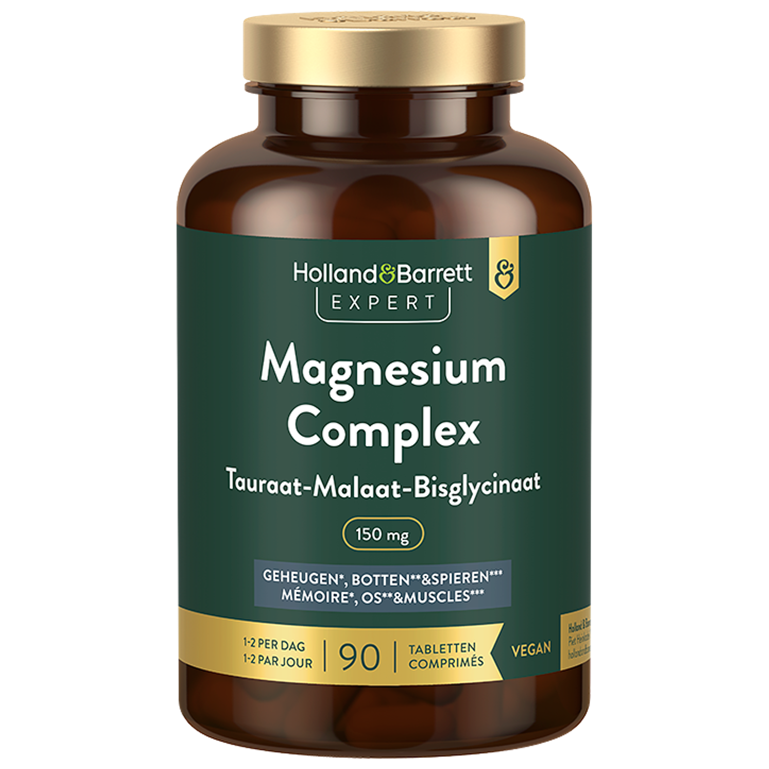 Magnesium Complex TauraatMalaatBisglycinaat 150mg Holland & Barrett