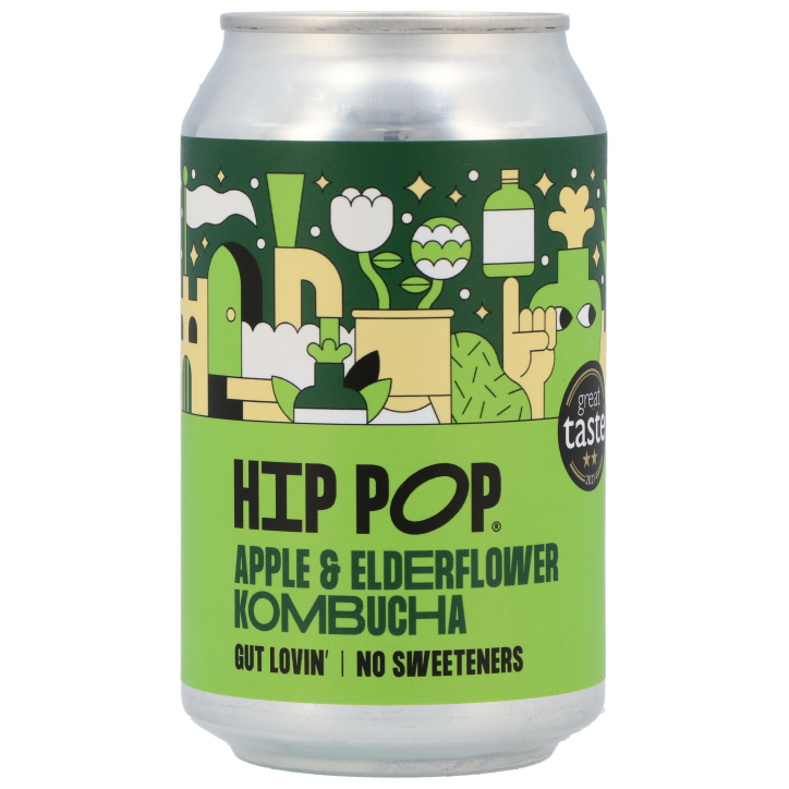 Hip Pop Kombucha Apple & Elderflower - 330ml-1