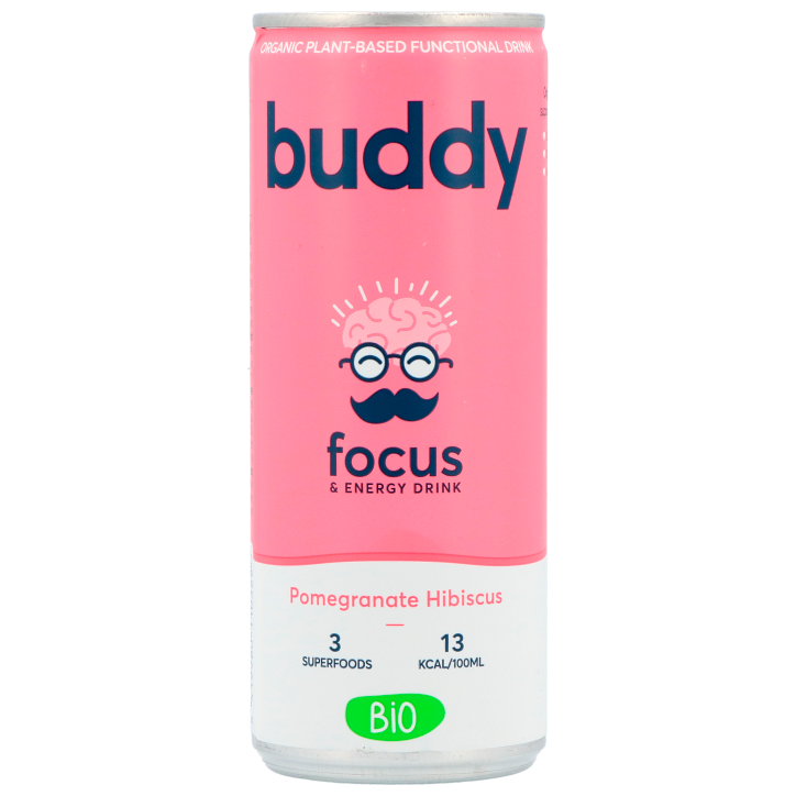 Buddy Boisson Énergétique 'Focus' Grenade Hibiscus - 250ml-1