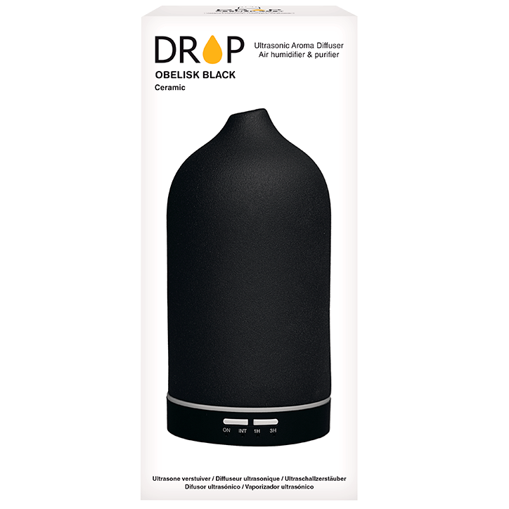 DROP Diffuseur d'Arômes Ultrasonique Céramique 'Obelisk' Noir-2