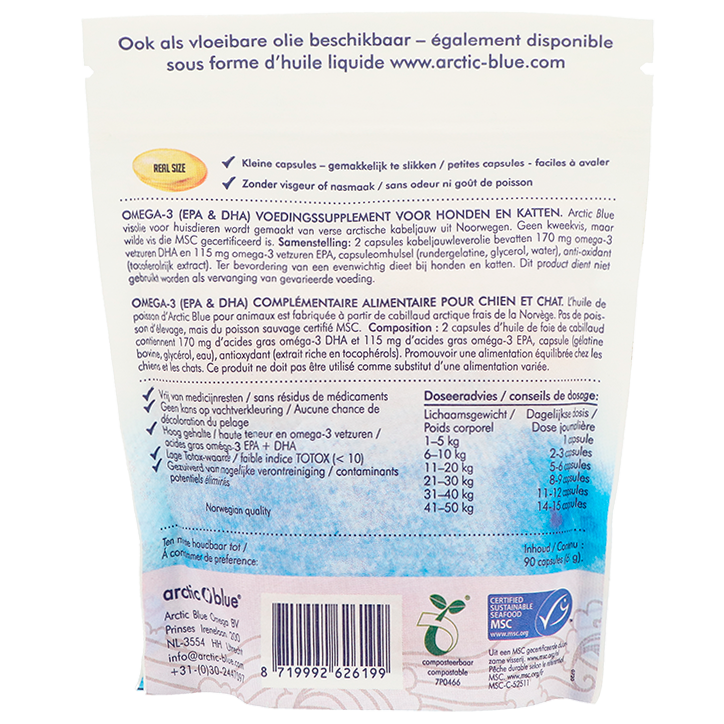 Arctic Blue Omega 3 Visolie Dier DHA en EPA – 90 capsules-2