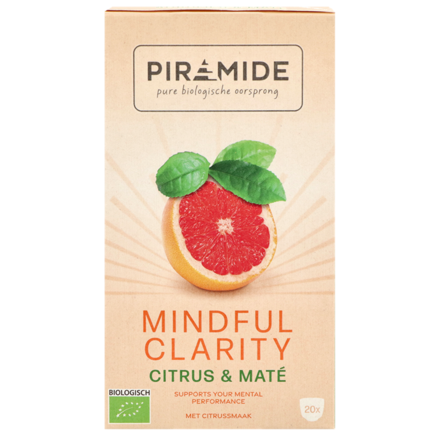 （新品）⭐︎MATE MINE（Citrus Beat）⭐︎ Piramide Mindful Clarity Citrus & Maté - 20 theezakjes kopen bij