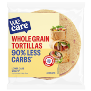 WeCare Lower Carb Volkoren Tortilla Wraps - 4 x 40g