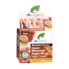 Crème de nuit Dr. Organic à l'huile d'argan marocaine - 50ml
