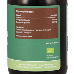 Afbeelding 2 voor Chlorella Spirulina 500mg - 240 tabletten