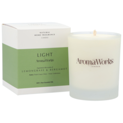 AromaWorks Light Range Candle Lemongrass & Bergamot - 220g