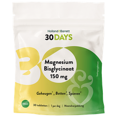 Afbeelding 1 voor 30DAYS Magnesium Bisglycinaat 150 mg – 30 tabletten