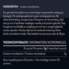 Afbeelding 2 voor 100% Puur Creatine Monohydraat Reisverpakking - 100g