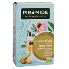 Piramide Kruideninfusie Voor In Koud Water Gember, Citroengras & Kurkuma Bio - 10 theezakjes