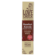 LoveChock Golden White Organic Vegan Chocklate noisette acerola Bio (40 g)