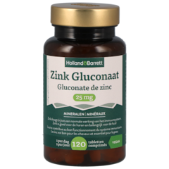 Holland & Barrett Zink Gluconaat 25 mg - 120 tabletten