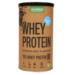 Purasana Whey Protein Chocolate Lactosevrij Bio - 400g