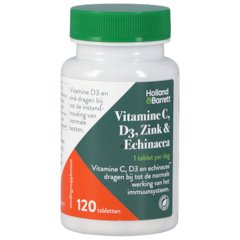 Holland & Barrett Vitamine C, D3, Zink en Echinacea (120 Tabletten)