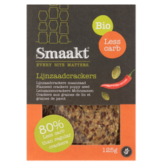 Smaakt Less Carb Crackers aux graines de lin et graines de pavot Bio (125 g)
