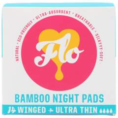 Flo Bamboo Night Pads Paquet - 14 unités