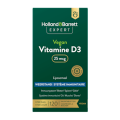 Holland & Barrett Expert Vegan Vitamine D3 25mcg Liposomaal – 120 kauwtabletten