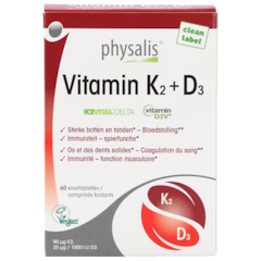 Physalis Vitamin K2 + D3 - 60 smelttabletten