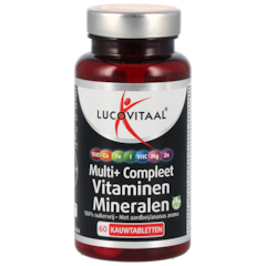 Lucovitaal Multi+ Compleet Vitaminen Mineralen Aardbei-Ananas smaak - 60 kauwtabletten