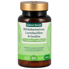 Holland & Barrett Bifidobactérium, Lactobacille et Inuline 20 mld. - 60 capsules