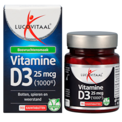 Vitamine D3 25mcg - 90 kauwtabletten