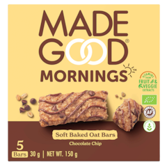 MadeGood Morning Soft Baked Oat Bars Chocolate Chips - 5 x 30g