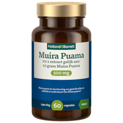Muira Puama 500mg 20:1 Extract Gelijk Aan 10 Gram Muira Puama - 60 capsules