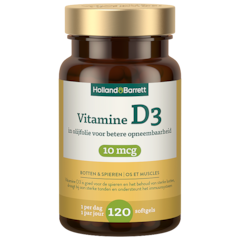 Vitamine D3 In Olijfolie 10mcg - 120 softgels