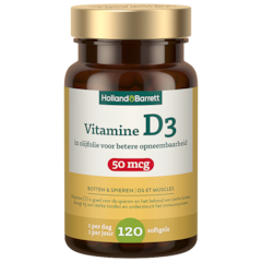 Vitamine D3 In Olijfolie 50mcg - 120 softgels