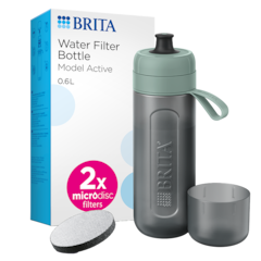 Waterfilterfles Active Donkergroen incl. 2 filters - 600ml