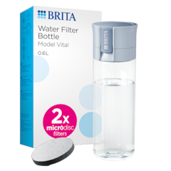 Waterfilterfles Vital 600ml Lichtblauw - inclusief 2 filters